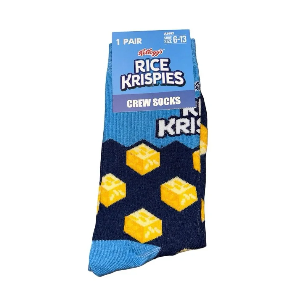 4x Rice Krispies Novelty Crew Socks Adult Set Size 6-13
